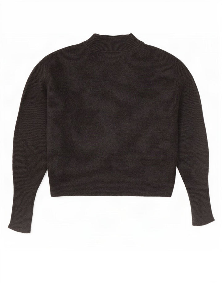 Zara Womens Crop Oversized Turtle Neck Jumper Sweater UK 10 Small Grey