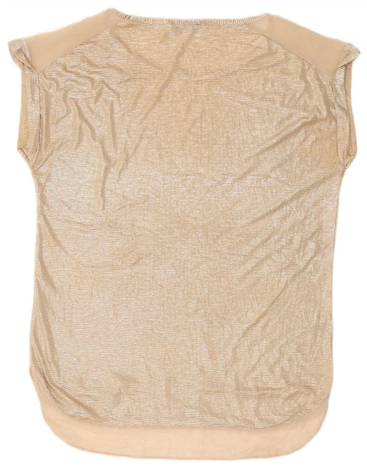 OASIS Womens Longline Oversized Blouse Top UK 10 Small Gold Polyester