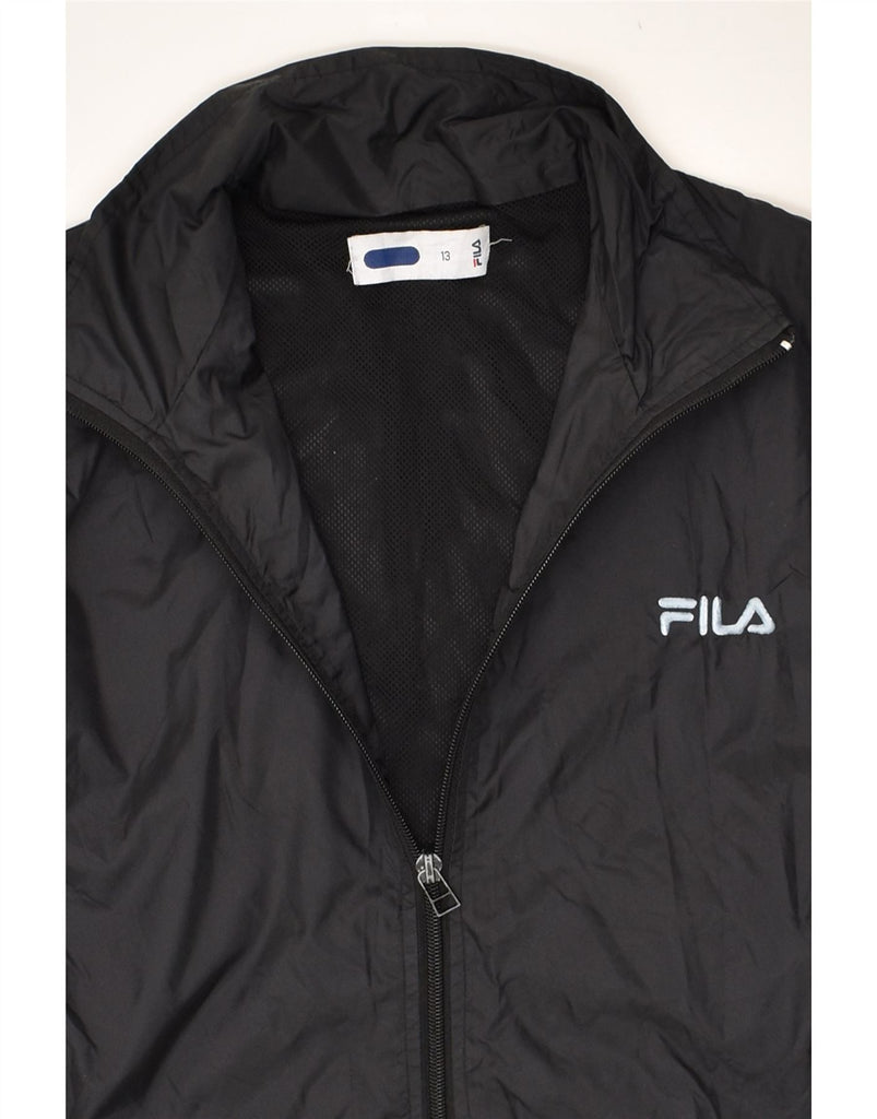 FILA Boys Tracksuit Top Jacket 12-13 Years Black Polyester | Vintage Fila | Thrift | Second-Hand Fila | Used Clothing | Messina Hembry 