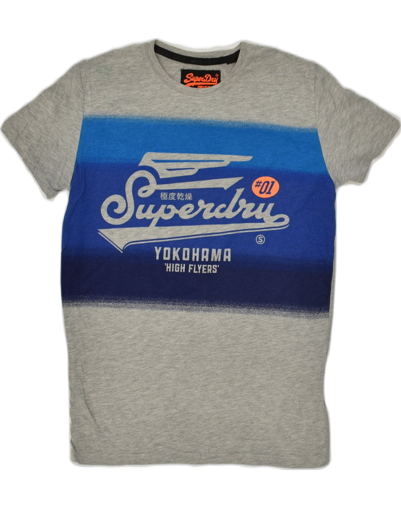 SUPERDRY Mens Graphic T-Shirt Top Small Grey Colourblock Cotton | Vintage Superdry | Thrift | Second-Hand Superdry | Used Clothing | Messina Hembry 