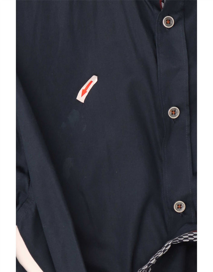 Ted Baker Mens Shirt Size 6 2XL Navy Blue Cotton