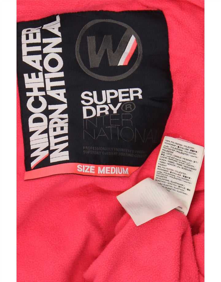 SUPERDRY Womens Graphic Windbreaker Jacket UK 14 Medium Navy Blue