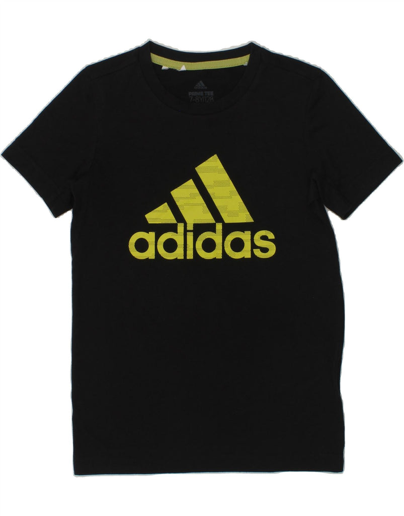 ADIDAS Boys Aeroready Graphic T-Shirt Top 7-8 Years Black | Vintage Adidas | Thrift | Second-Hand Adidas | Used Clothing | Messina Hembry 