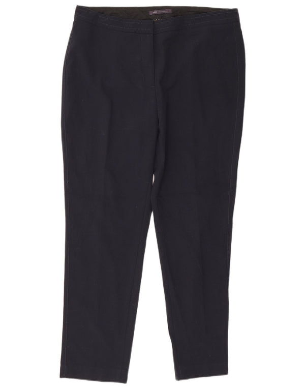 Marks & Spencer Womens Tapered Chino Trousers UK 16 Large W32 L28 Navy Blue