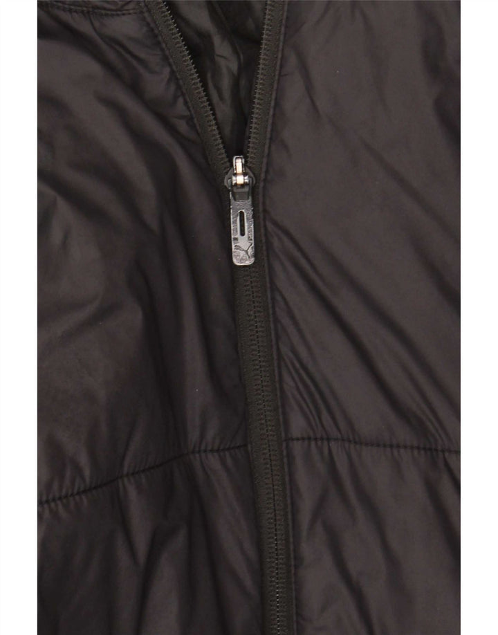 Puma Mens Hooded Padded Jacket UK 38 Medium Black Nylon
