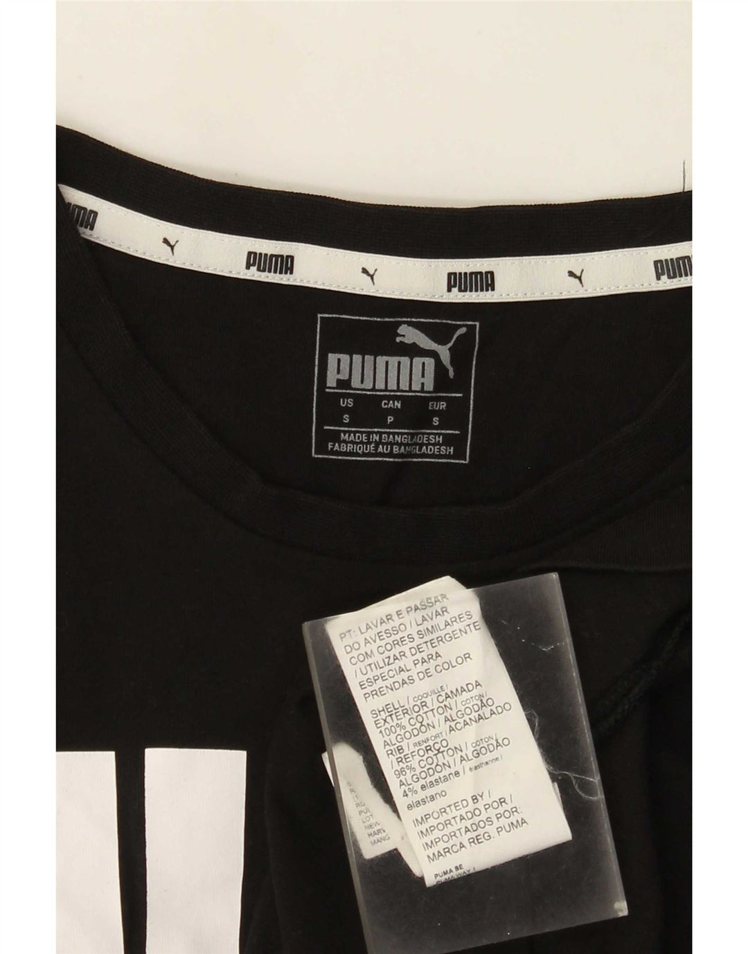 Puma Mens Graphic T-Shirt Top Small Black Cotton
