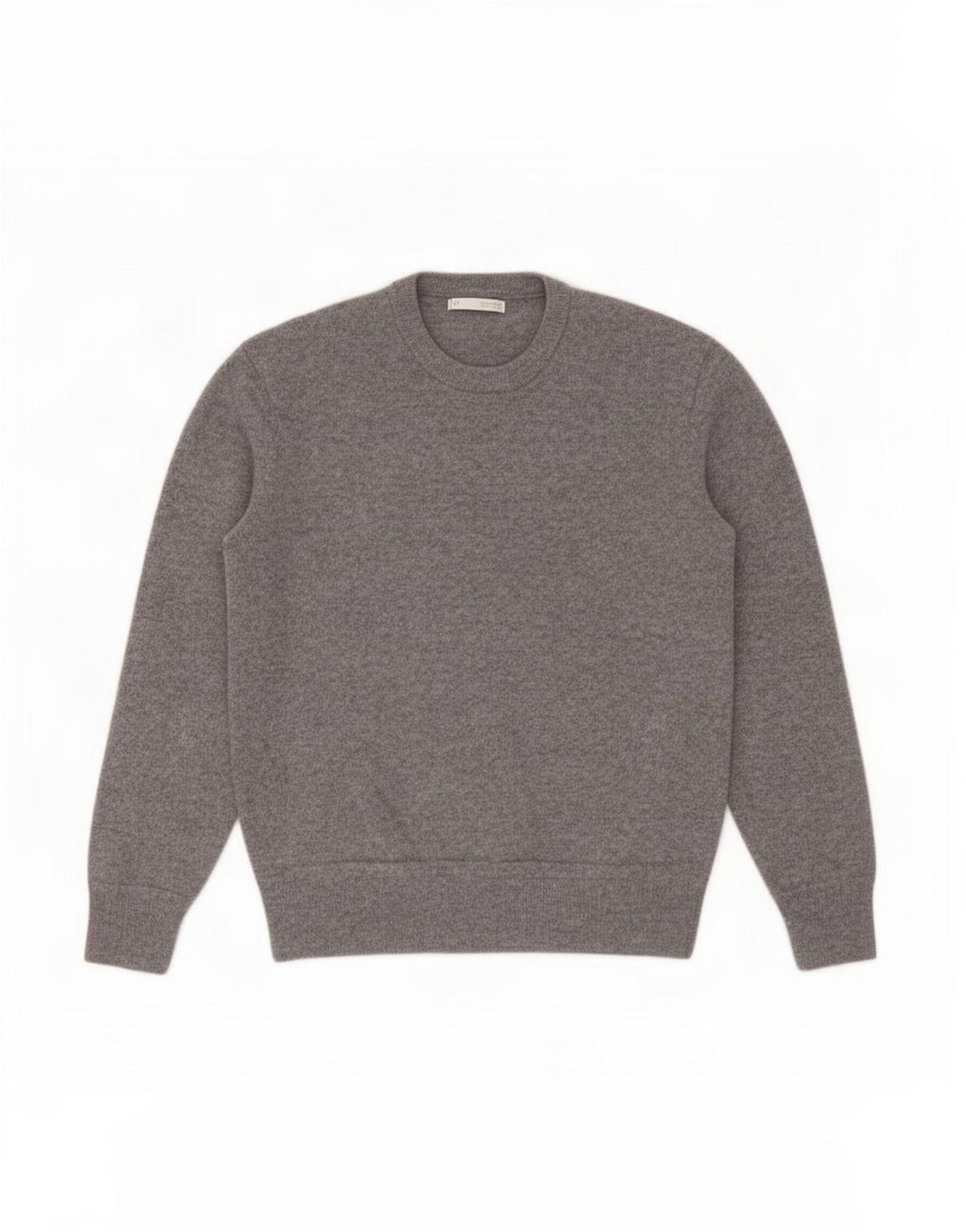 Zara Mens Crew Neck Jumper Sweater Medium Grey Wool
