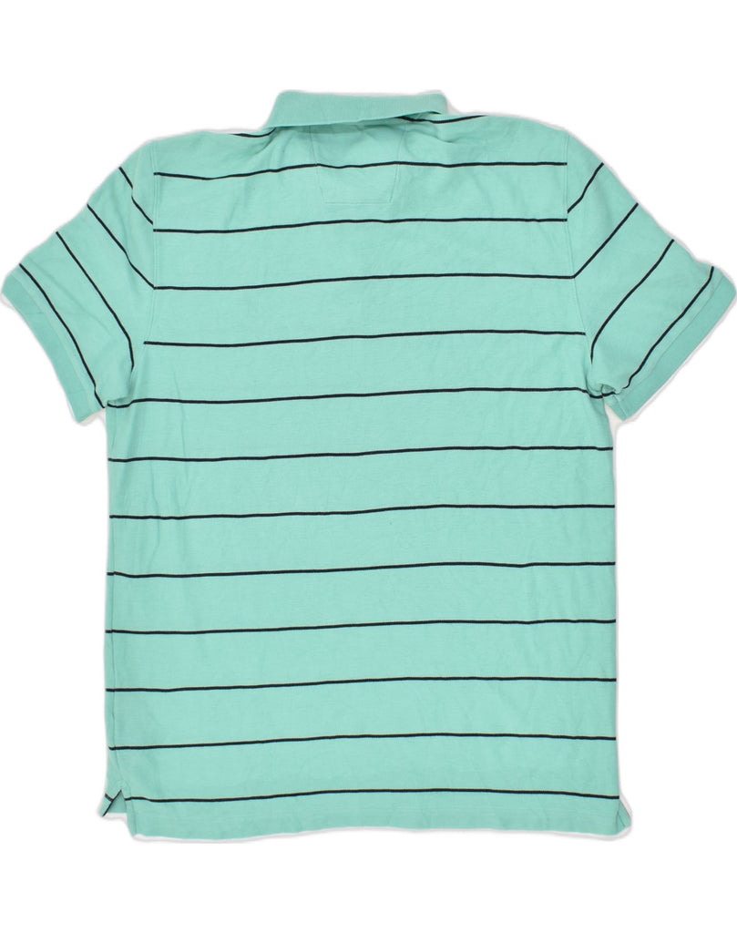NAUTICA Mens Classic Fit Polo Shirt XL Turquoise Pinstripe Cotton | Vintage Nautica | Thrift | Second-Hand Nautica | Used Clothing | Messina Hembry 
