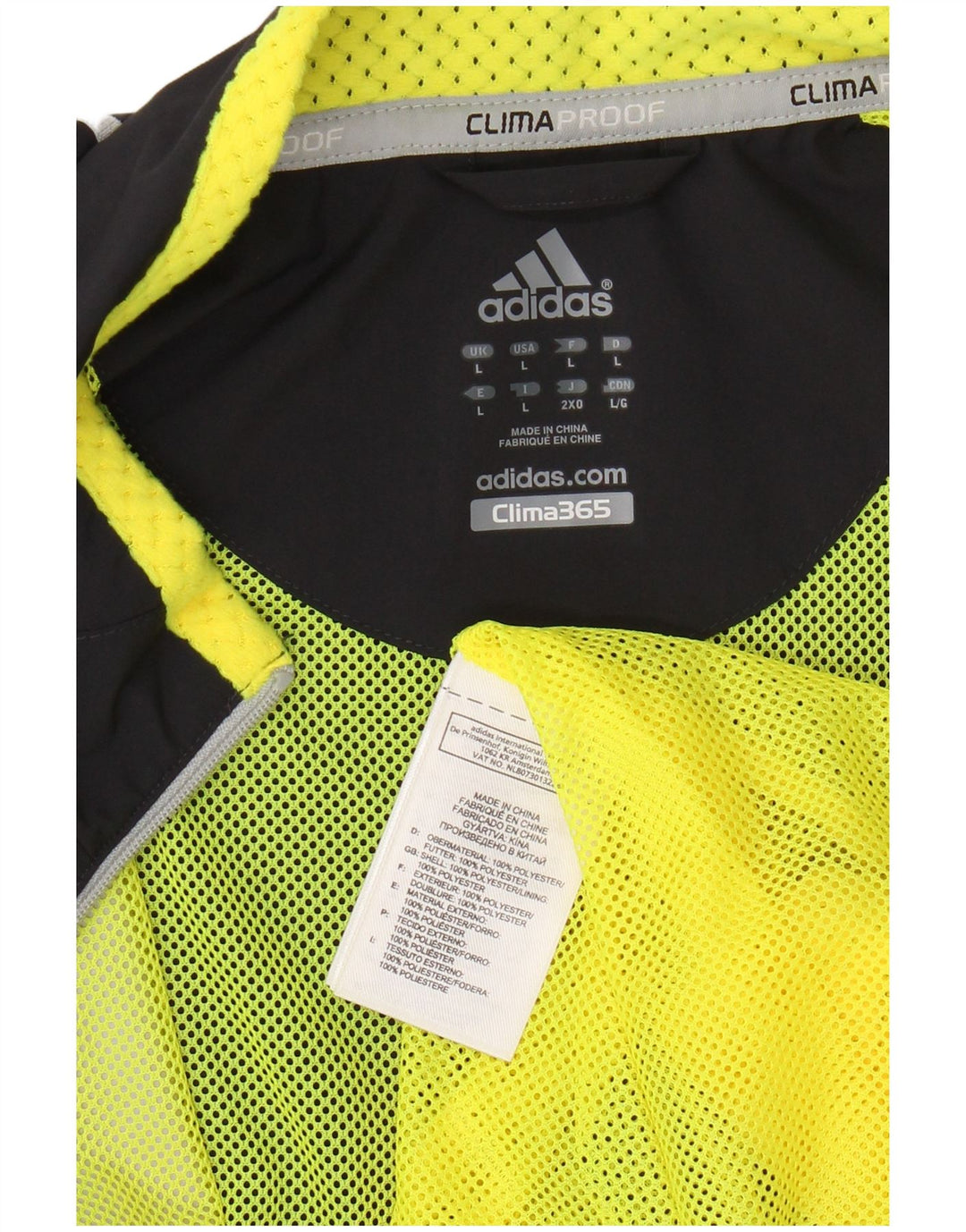 ADIDAS Mens Clima 365 Rain Jacket UK 40 Large Navy Blue Polyester