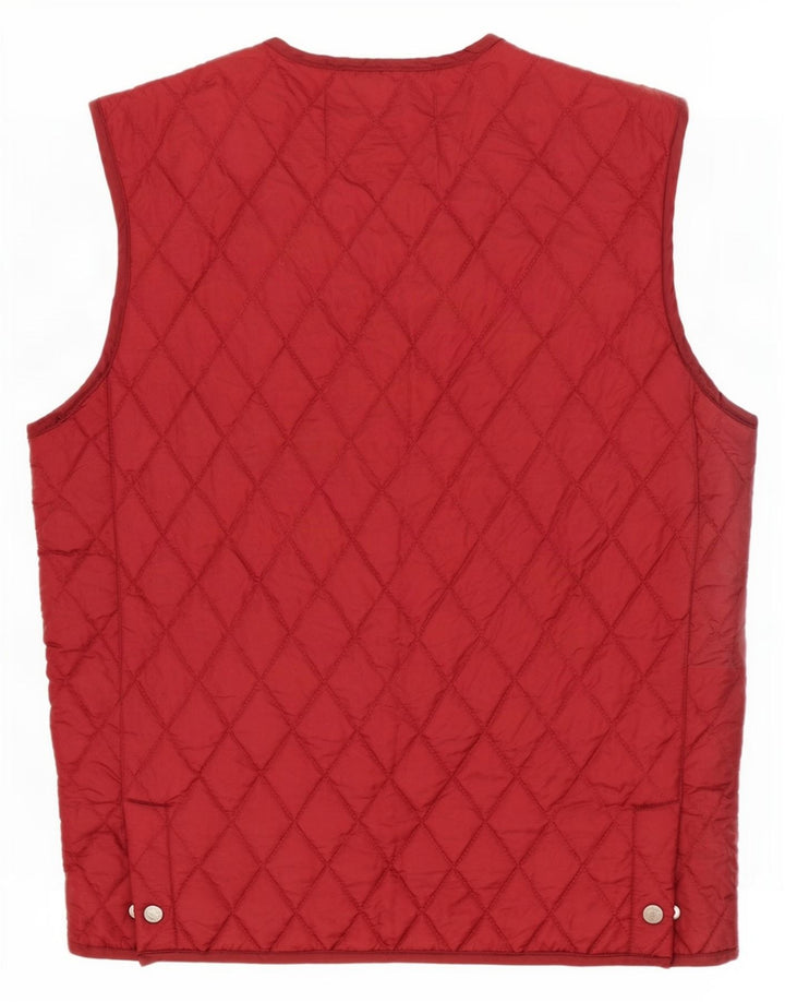 Sinclair Mens Quilted Gilet UK 38 Medium Burgundy Nylon