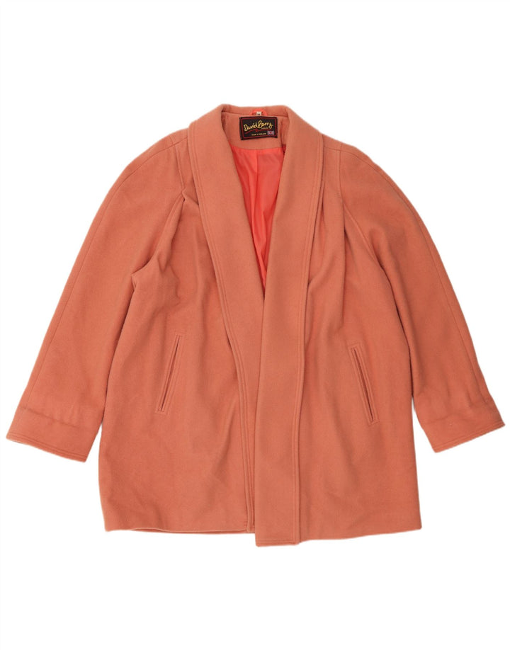 David Barry Womens Open Overcoat UK 18 XL  Pink New Wool