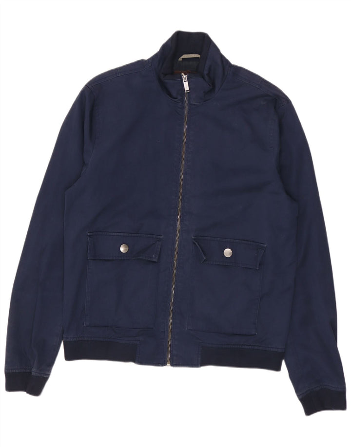 Michael Kors Mens Bomber Jacket UK 36 Small Navy Blue Viscose