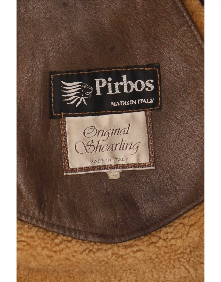 Pirbos Mens Shearling Jacket IT 58 4XL Brown Shearling