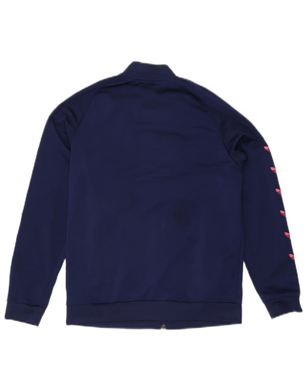 ADIDAS Girls Prime Blue Graphic Tracksuit Top Jacket 12-13 Years Navy Blue