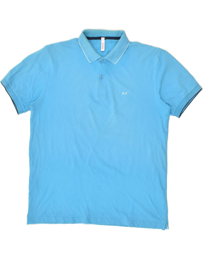 SUN68 Mens Polo Shirt XL Blue Cotton | Vintage Sun68 | Thrift | Second-Hand Sun68 | Used Clothing | Messina Hembry 