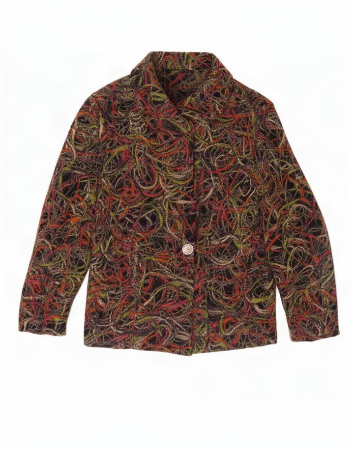 Gai Mattiolo Womens Abstract Pattern Blazer Jacket UK 14 Medium Multicolour