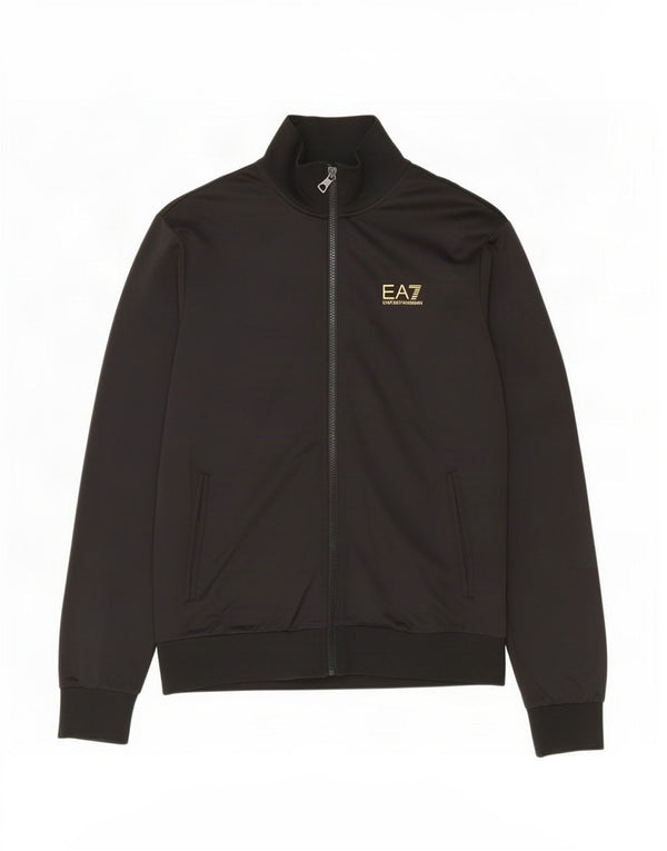 Emporio Armani Mens Graphic Tracksuit Top Jacket Small Black Polyester