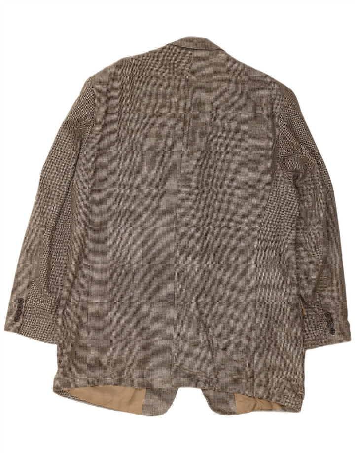CALVIN KLEIN Mens 3 Button Blazer Jacket Size 46 XL Grey Check Silk