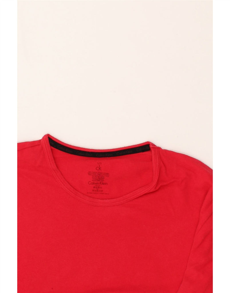 CALVIN KLEIN Womens T-Shirt Top UK 16 Large Red Cotton | Vintage Calvin Klein | Thrift | Second-Hand Calvin Klein | Used Clothing | Messina Hembry 