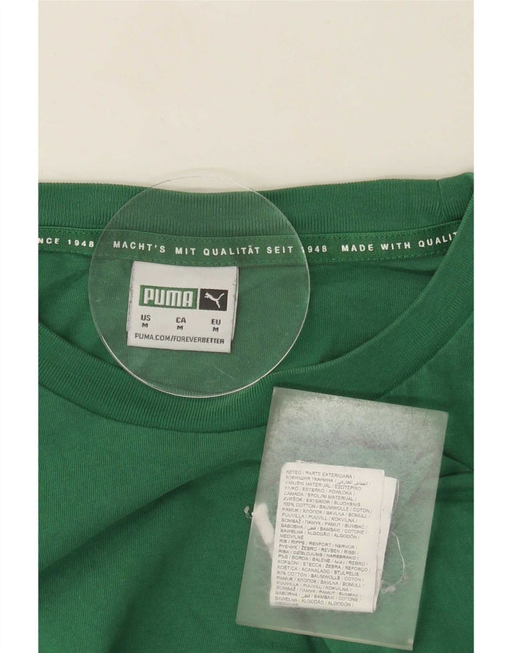 Puma Mens Graphic T-Shirt Top Medium Green Cotton