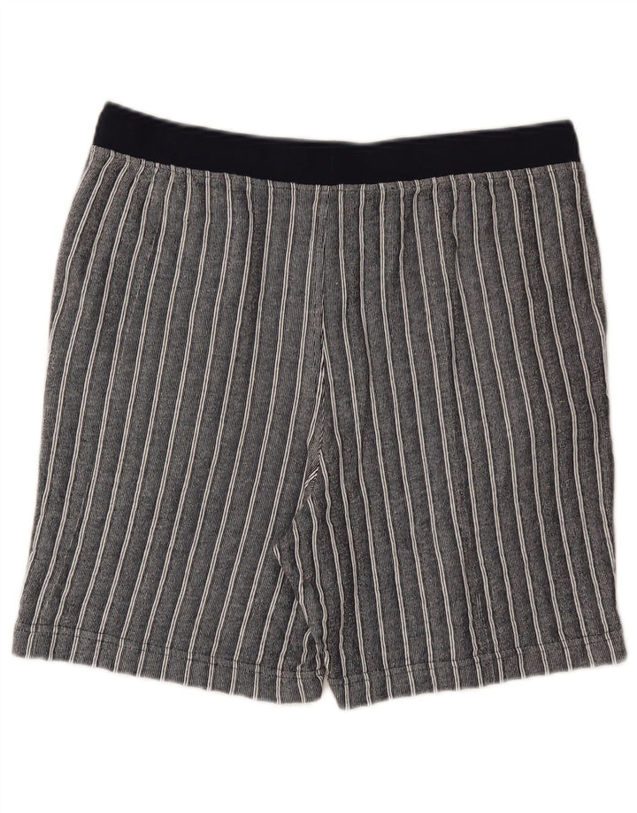 Marks & Spencer Mens Casual Shorts Large Navy Blue Striped Cotton