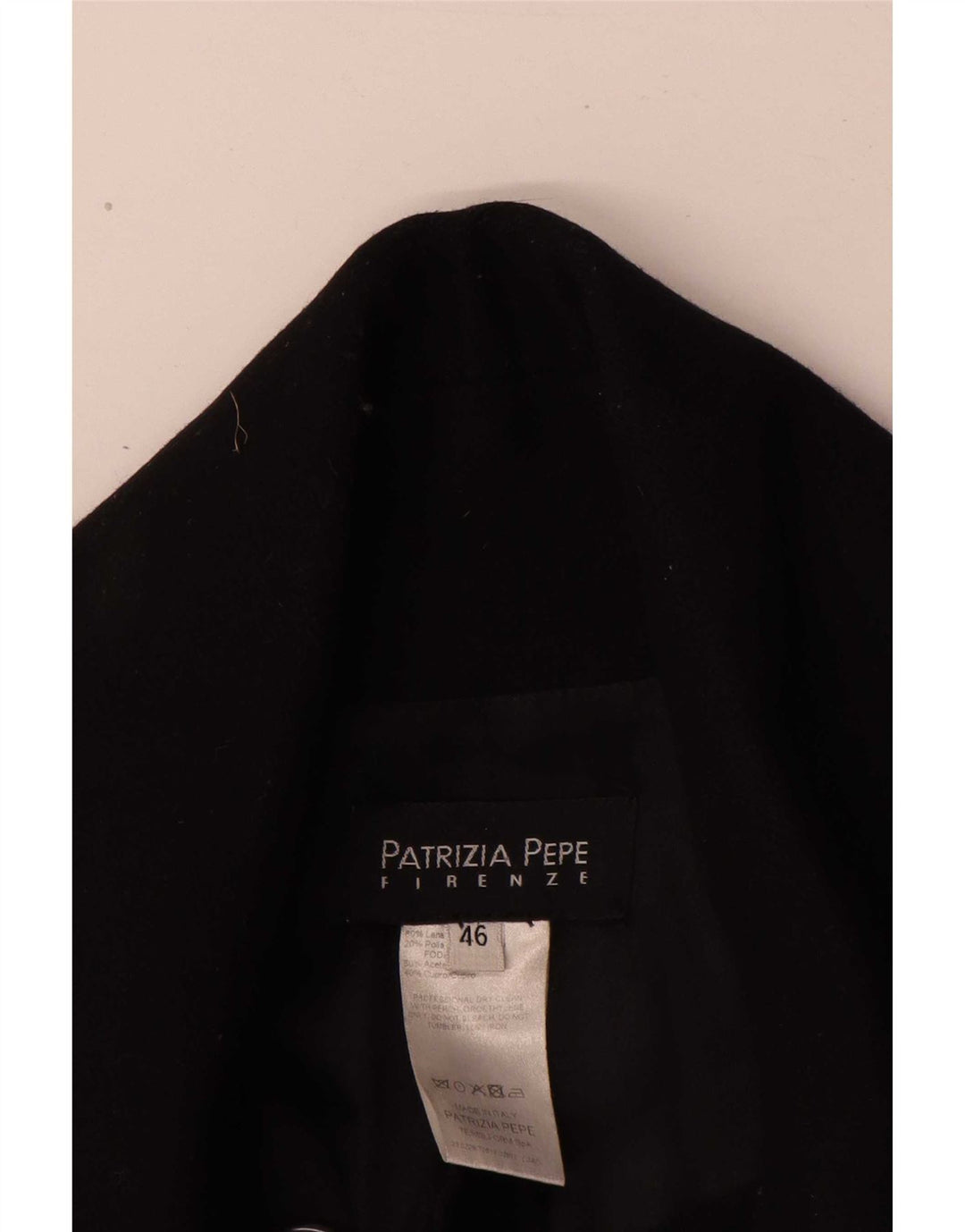 Patrizia Pepe Womens Double Breasted Coat IT 46 Large Black Wool