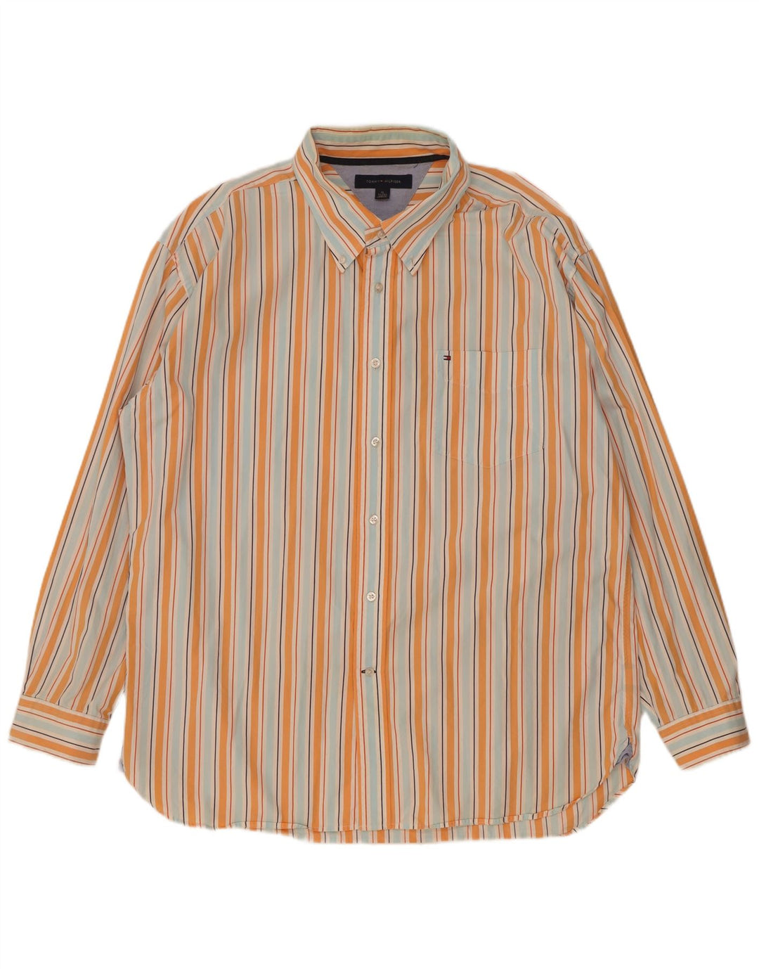 Tommy Hilfiger Mens Shirt XL Multicoloured Striped Cotton