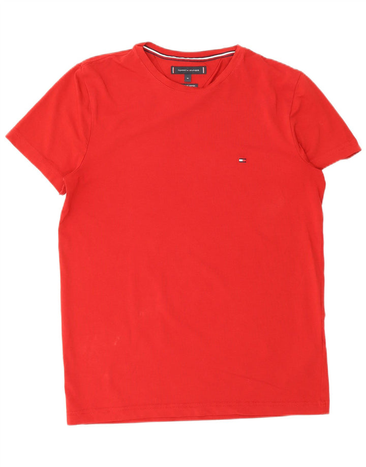 TOMMY HILFIGER Mens Slim Fit T-Shirt Top Medium Red Cotton