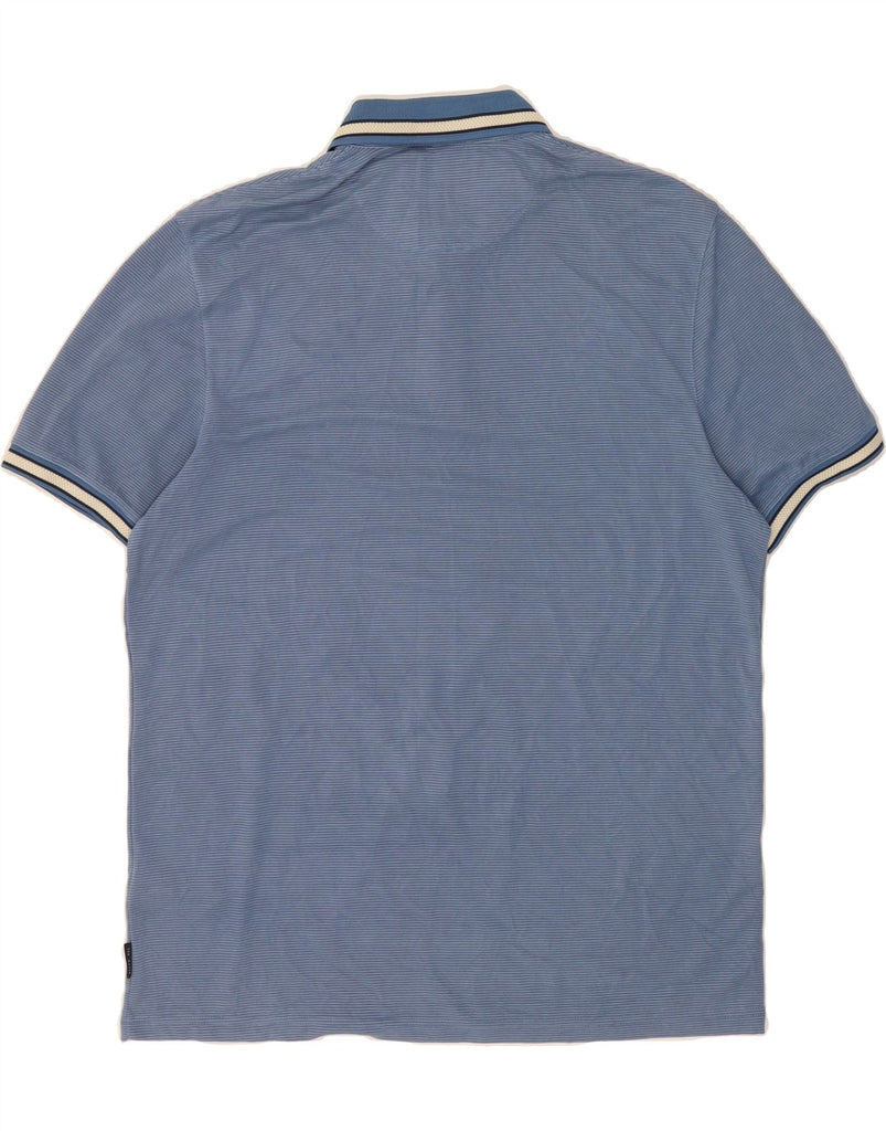 TED BAKER Mens London Polo Shirt Size 4 Large Blue Pinstripe Modal Vintage Ted Baker and Second-Hand Ted Baker from Messina Hembry 