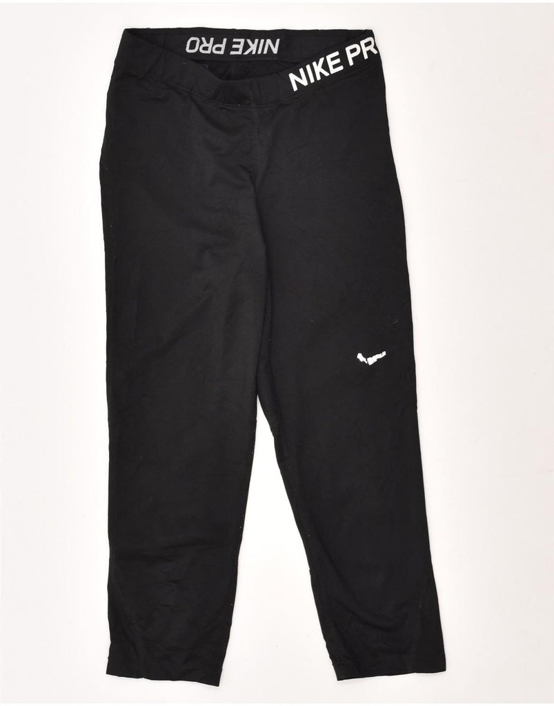 NIKE Womens Tracksuit Trousers UK 8 Small Black Polyester | Vintage Nike | Thrift | Second-Hand Nike | Used Clothing | Messina Hembry 