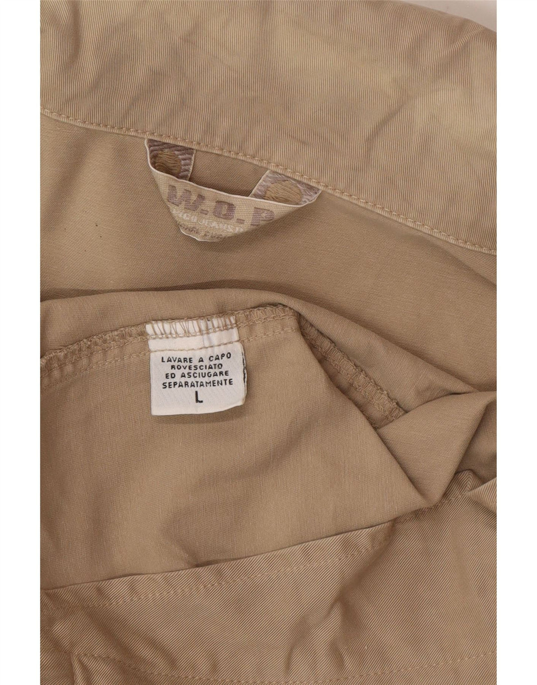 Vintage Mens Bomber Jacket UK 40 Large Beige Cotton