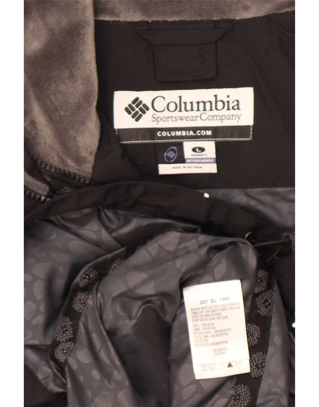 Columbia Womens Rain Jacket UK 16 Large Black Nylon