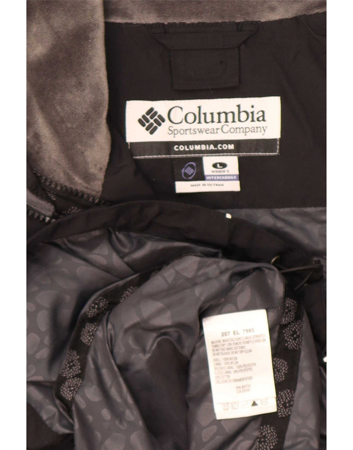 Columbia Womens Rain Jacket UK 16 Large Black Nylon
