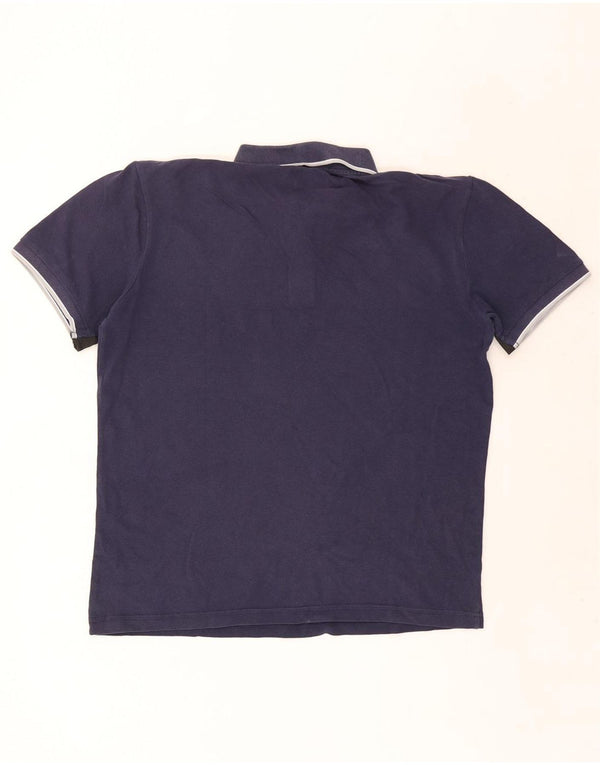 Kappa Mens Polo Shirt XL Navy Blue Striped
