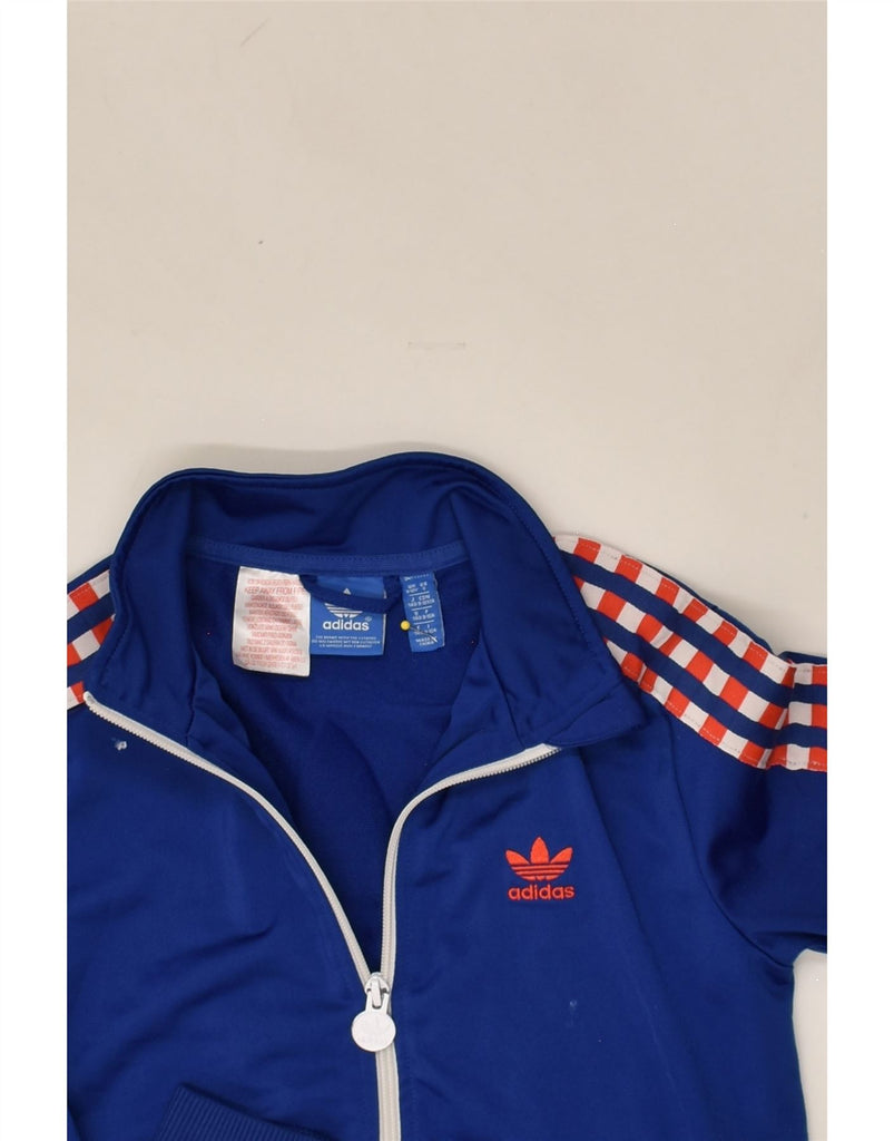 ADIDAS Boys Graphic Tracksuit Top Jacket 9-10 Years Navy Blue Polyester | Vintage Adidas | Thrift | Second-Hand Adidas | Used Clothing | Messina Hembry 