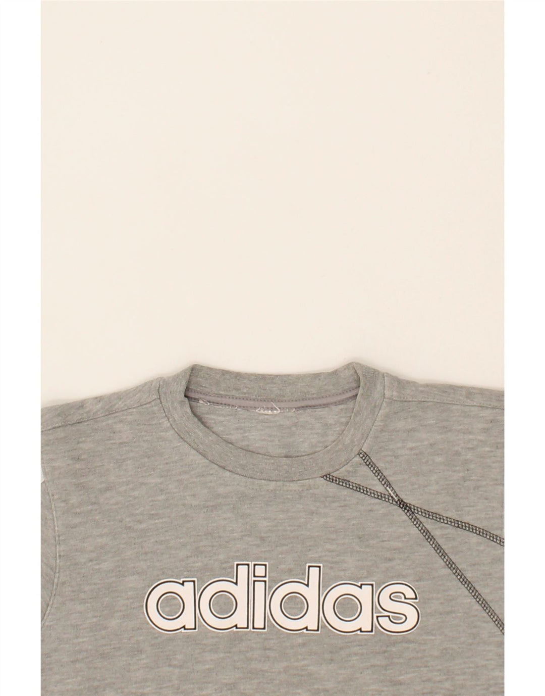 ADIDAS Boys Graphic Sweatshirt Jumper 11-12 Years Grey Cotton Vintage Adidas and Second-Hand Adidas from Messina Hembry 