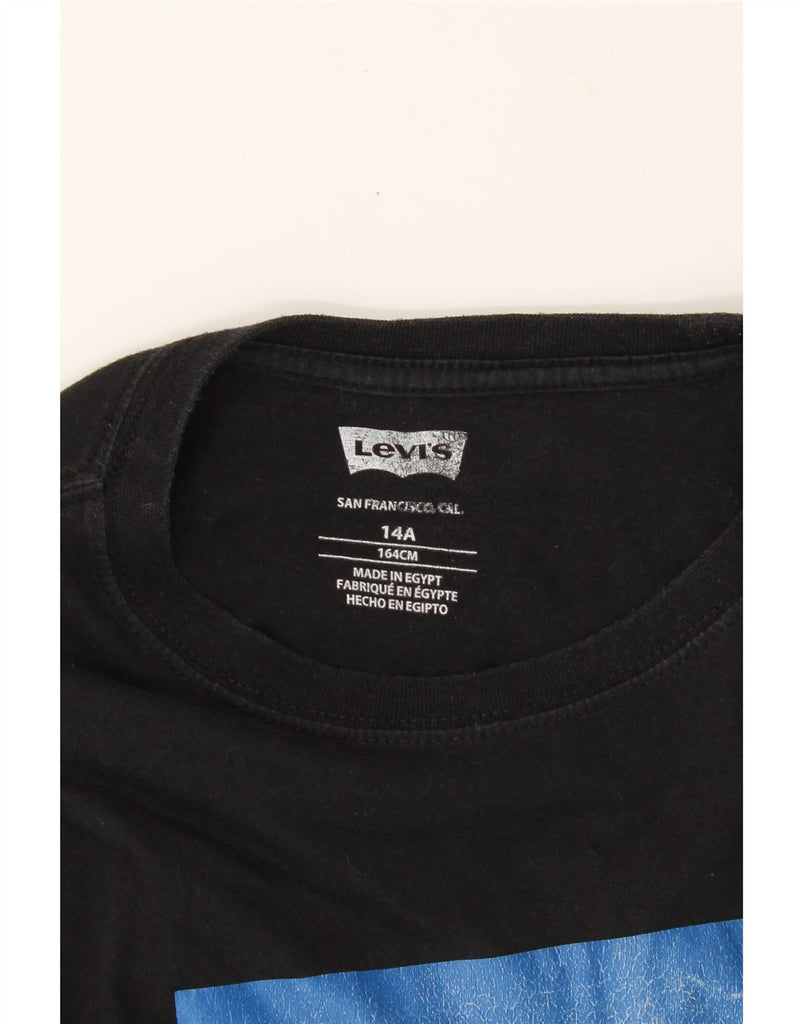 LEVI'S Girls Graphic T-Shirt Top 13-14 Years Black Cotton Vintage Levi's and Second-Hand Levi's from Messina Hembry 