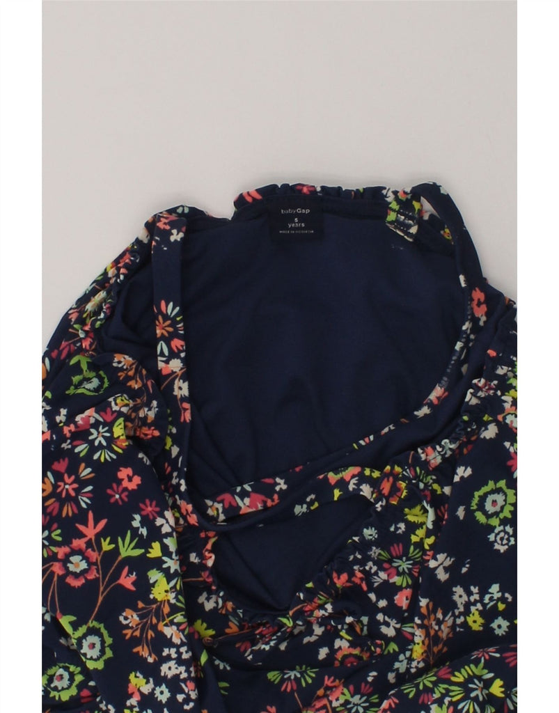 GAP Girls Swimwear 4-5 Years Navy Blue Floral Nylon | Vintage Gap | Thrift | Second-Hand Gap | Used Clothing | Messina Hembry 