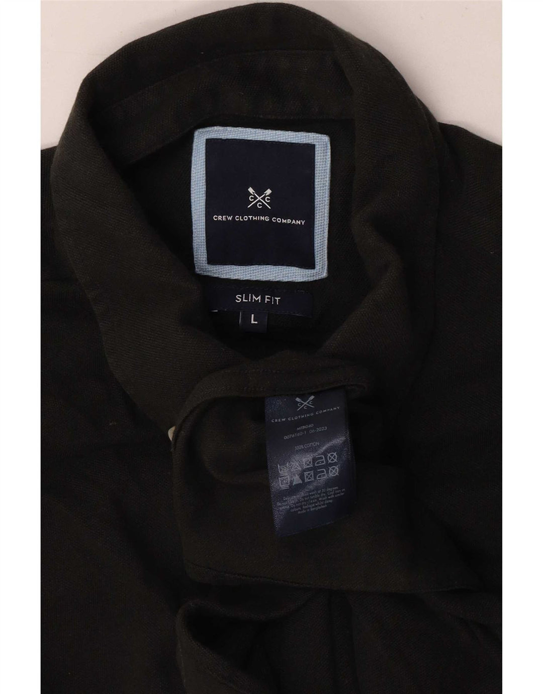 Crew Clothing Mens Slim Fit Shirt Large Black Cotton