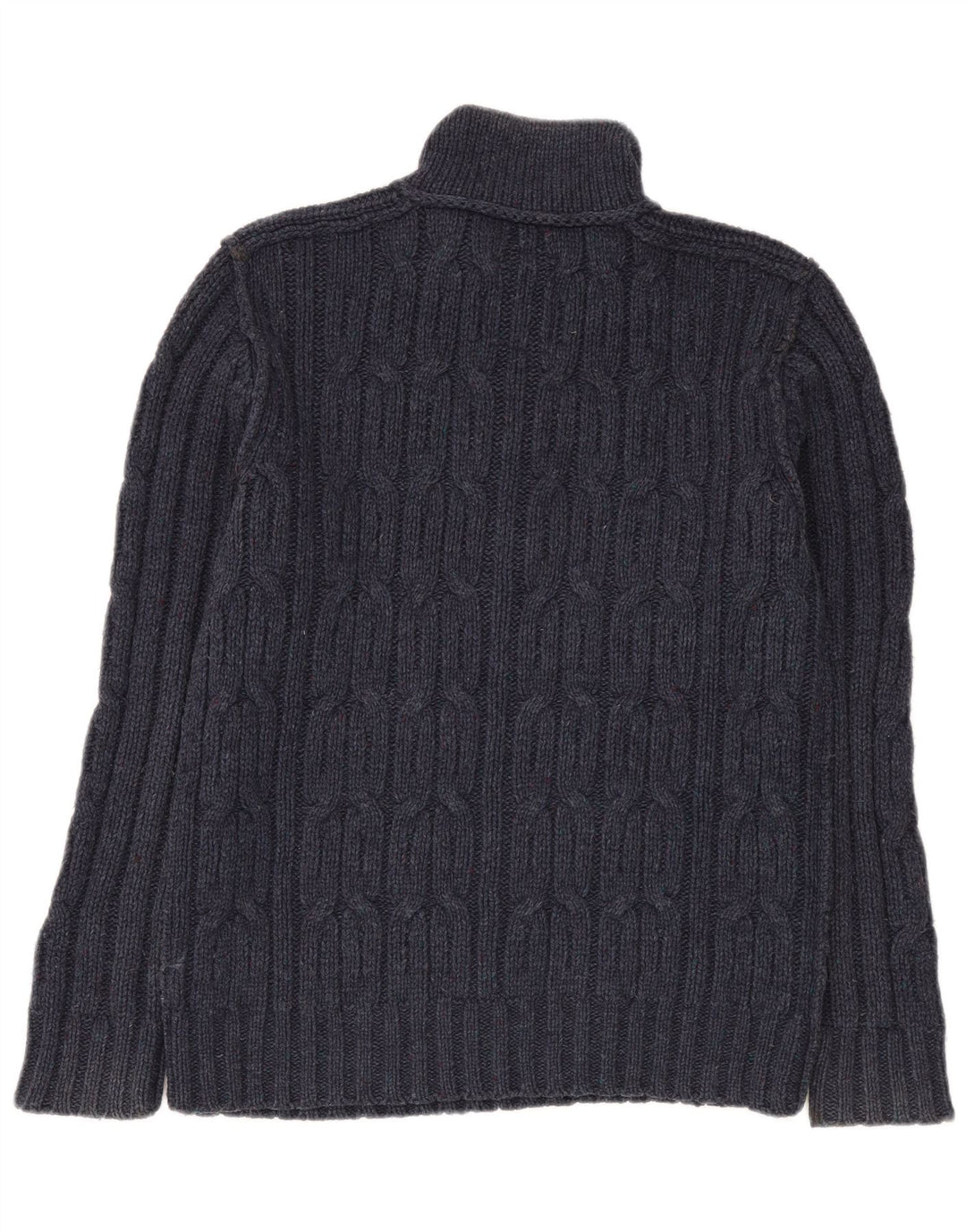 Fat Face Mens Zip Neck Jumper Sweater Medium Navy Blue Lambswool