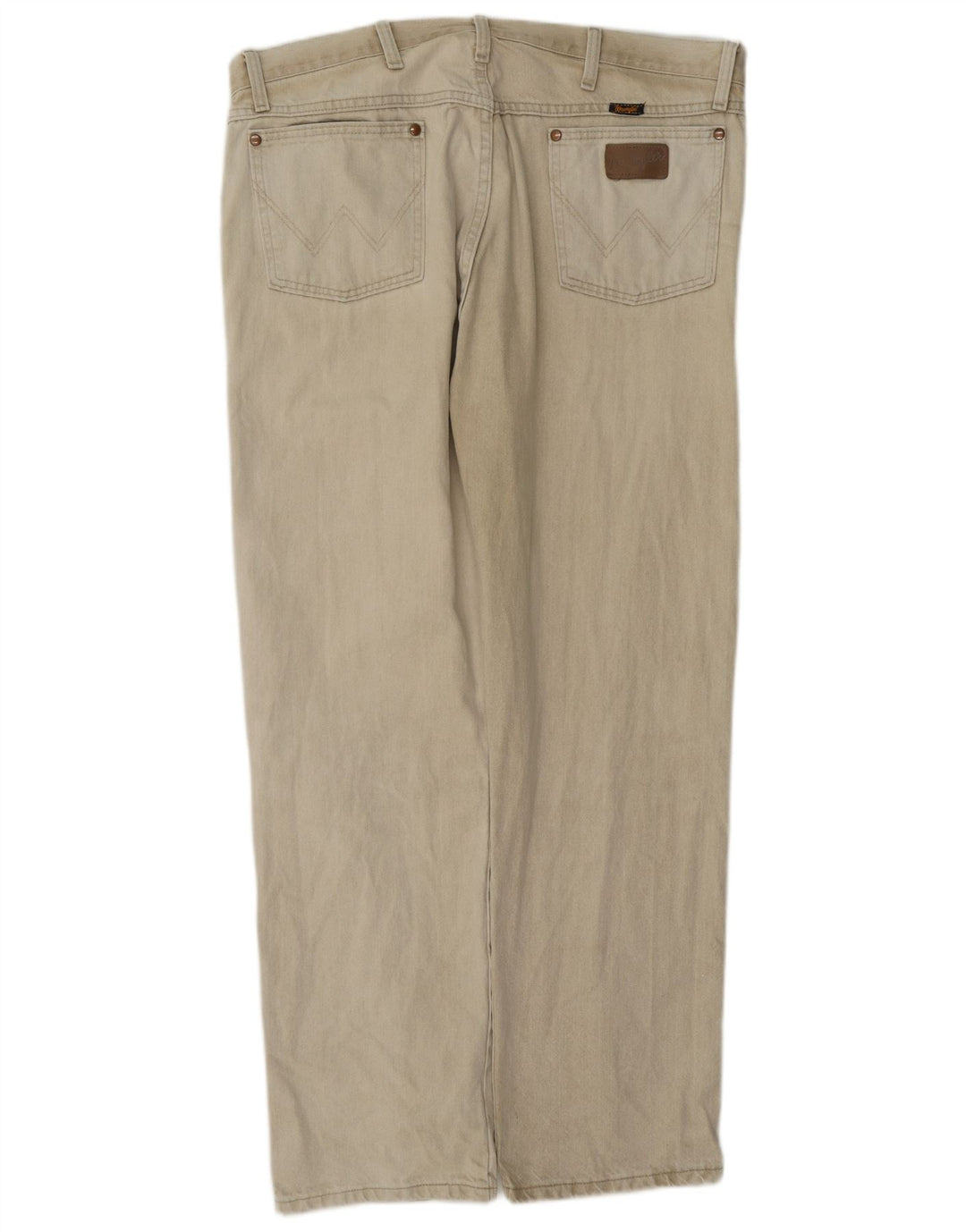 Wrangler Mens Straight Jeans W38 L32 Beige Cotton