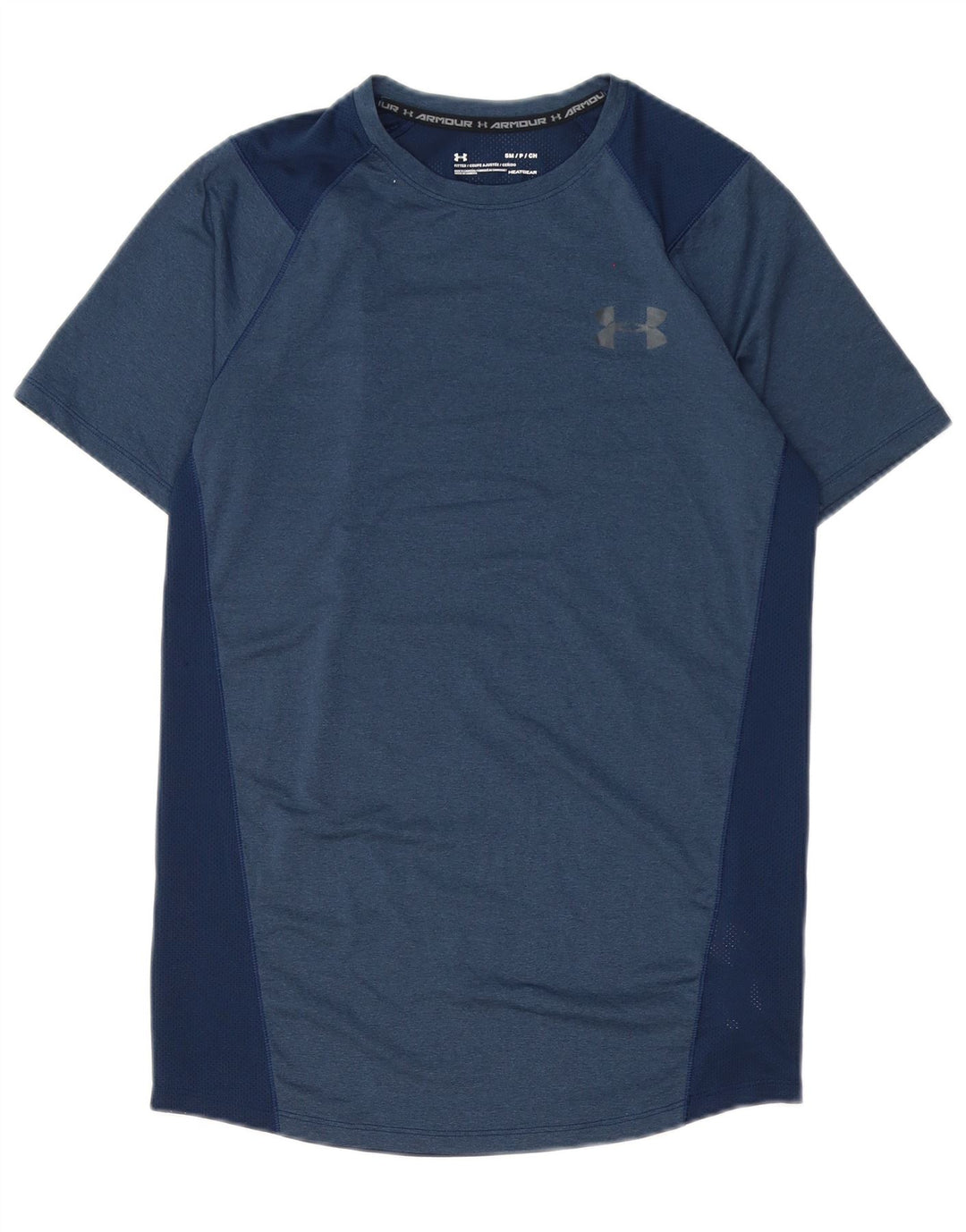 Under Armour Mens Heat Gear T-Shirt Top Small Navy Blue Polyester