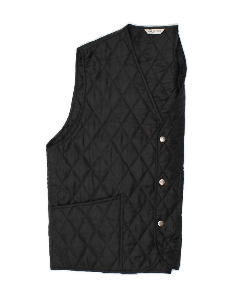 VINTAGE Mens Quilted Gilet UK 38 Medium Black Vintage Vintage and Second-Hand Vintage from Messina Hembry 