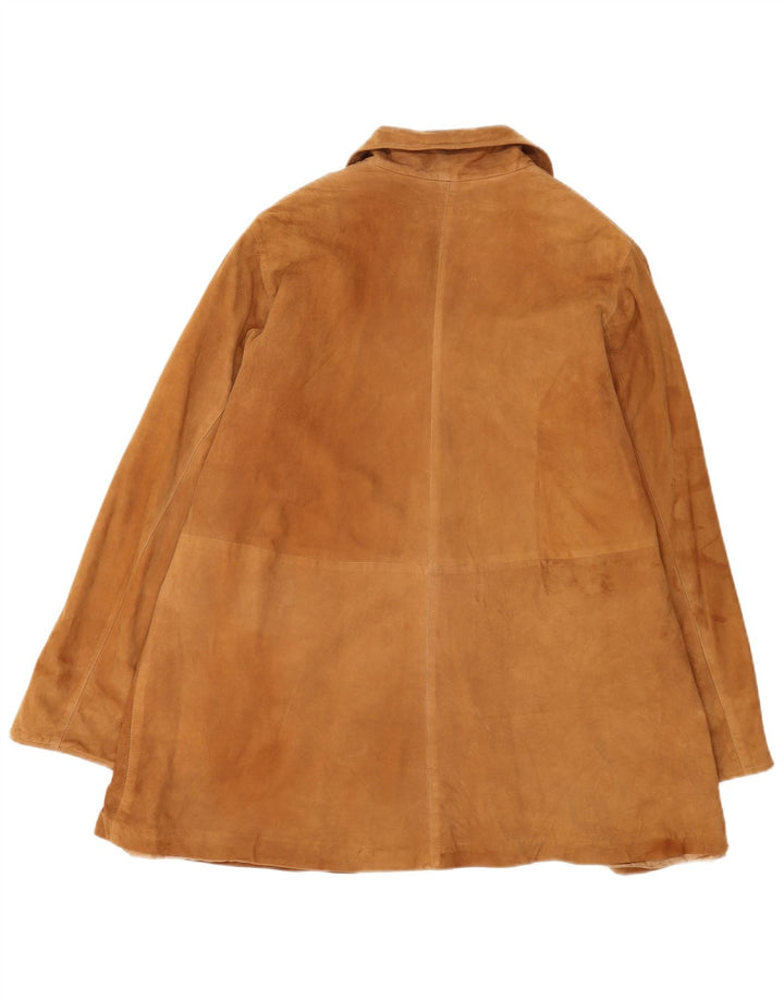 Conbipel Womens Suede Jacket IT 44 Medium Beige Leather