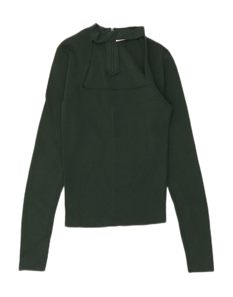 ZARA Womens Long Sleeve Blouse Top UK 12 Medium Green Vintage Zara and Second-Hand Zara from Messina Hembry 