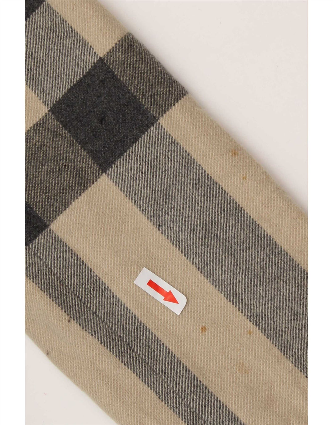 Zara Womens Open Relaxed Fit Overcoat UK 10 Small Beige Plaid Wool