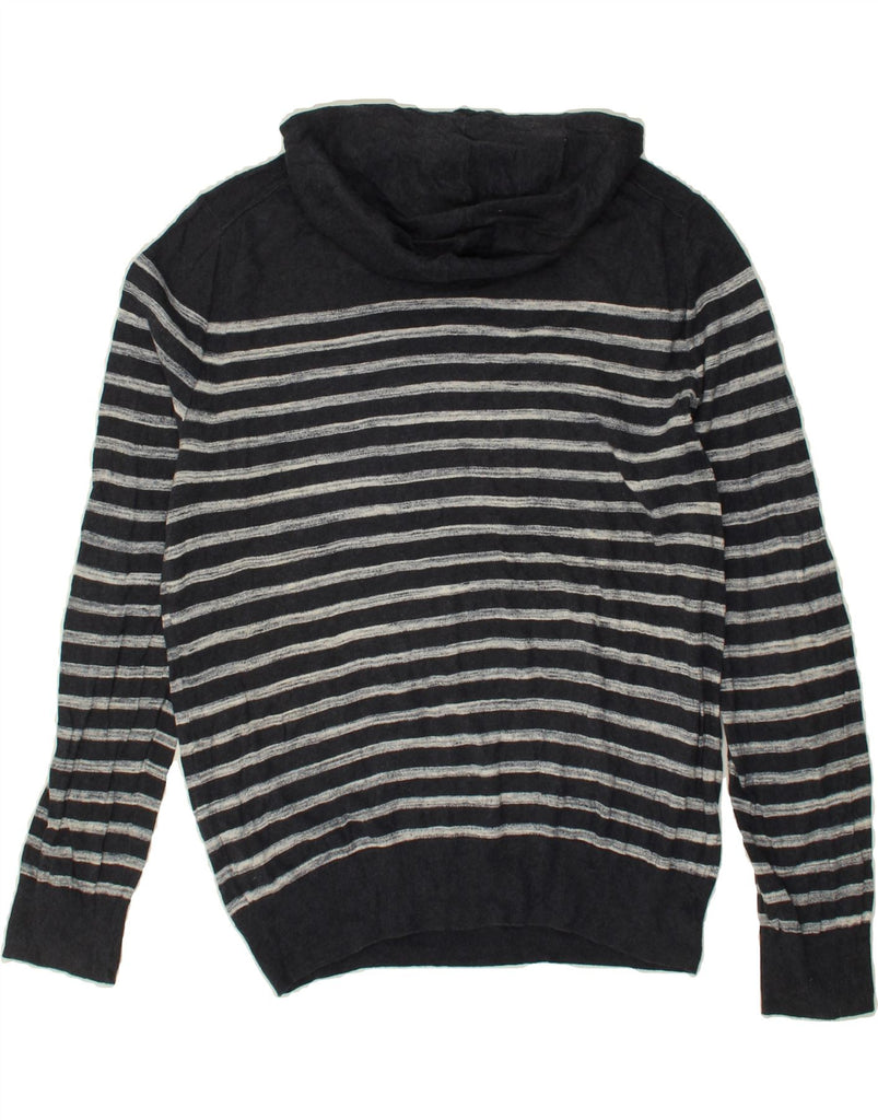 GAP Womens Hoodie Jumper UK 16 Large Navy Blue Striped Cotton | Vintage Gap | Thrift | Second-Hand Gap | Used Clothing | Messina Hembry 