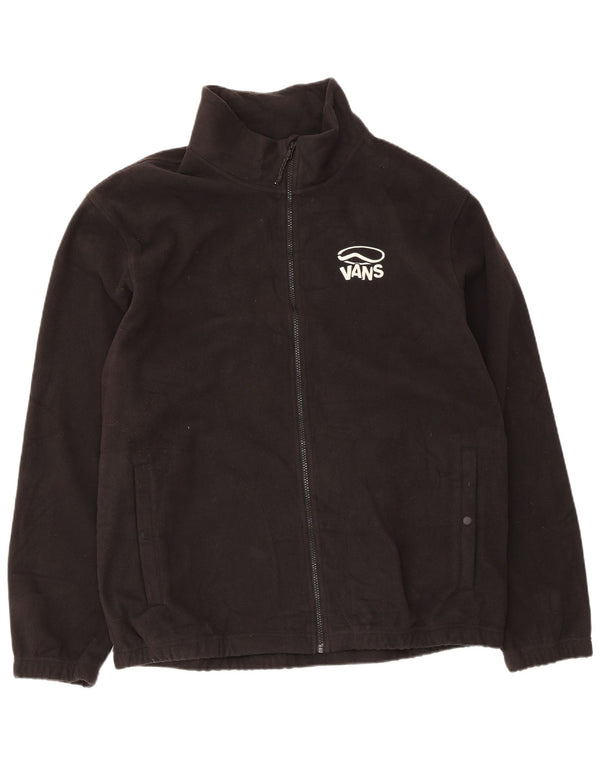 Vans Mens Graphic Fleece Jacket UK 42 XL Black Polyester