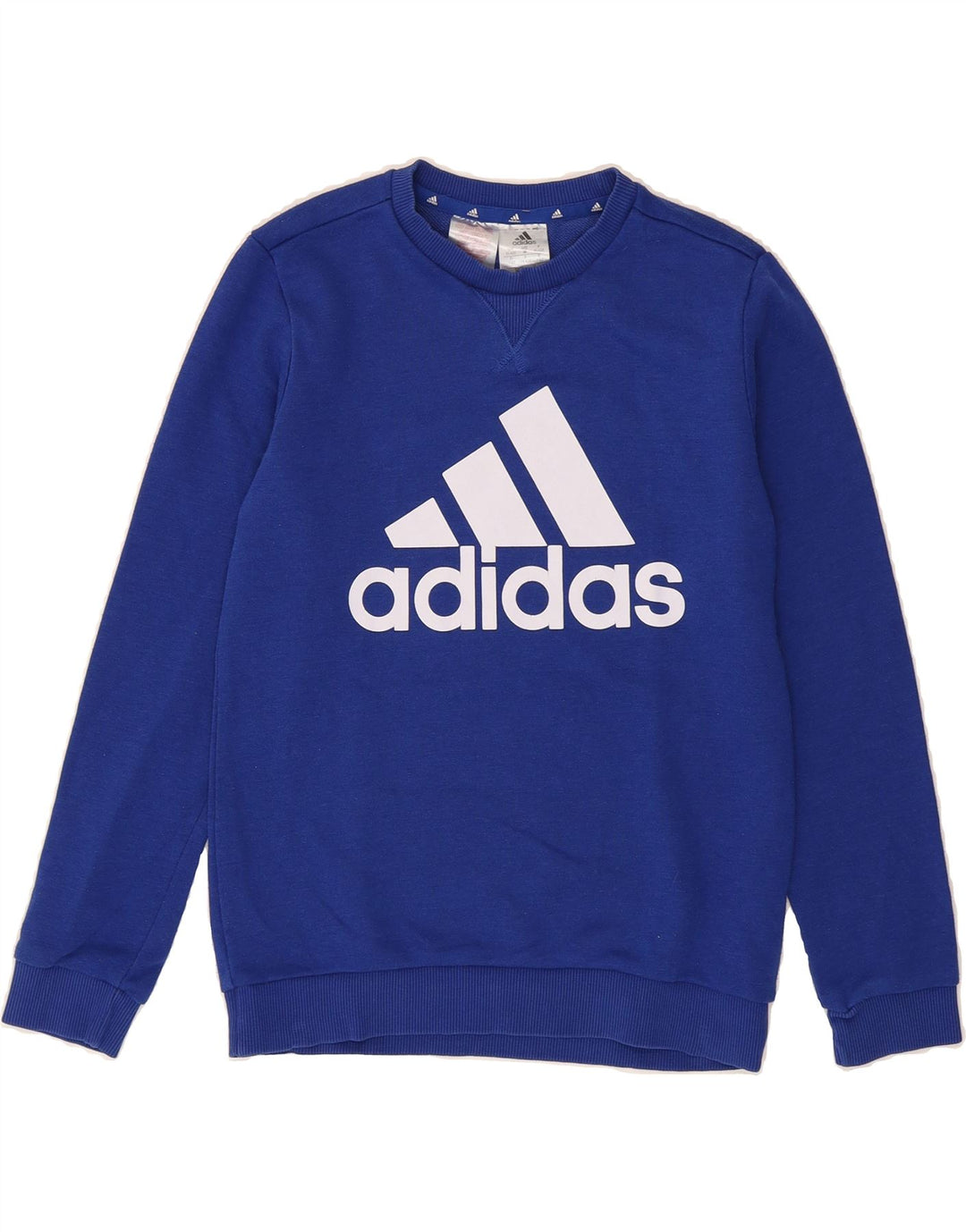 ADIDAS Boys Graphic Sweatshirt Jumper 11-12 Years Blue Cotton Vintage Adidas and Second-Hand Adidas from Messina Hembry 