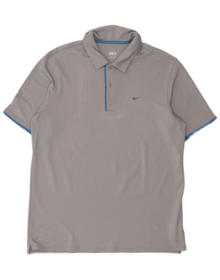 NIKE Mens Polo Shirt XL Grey Polyester